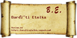 Baráti Etelka névjegykártya